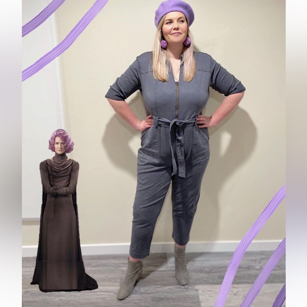 Grey long sleeve jumpsuit - Picture 2 of 8